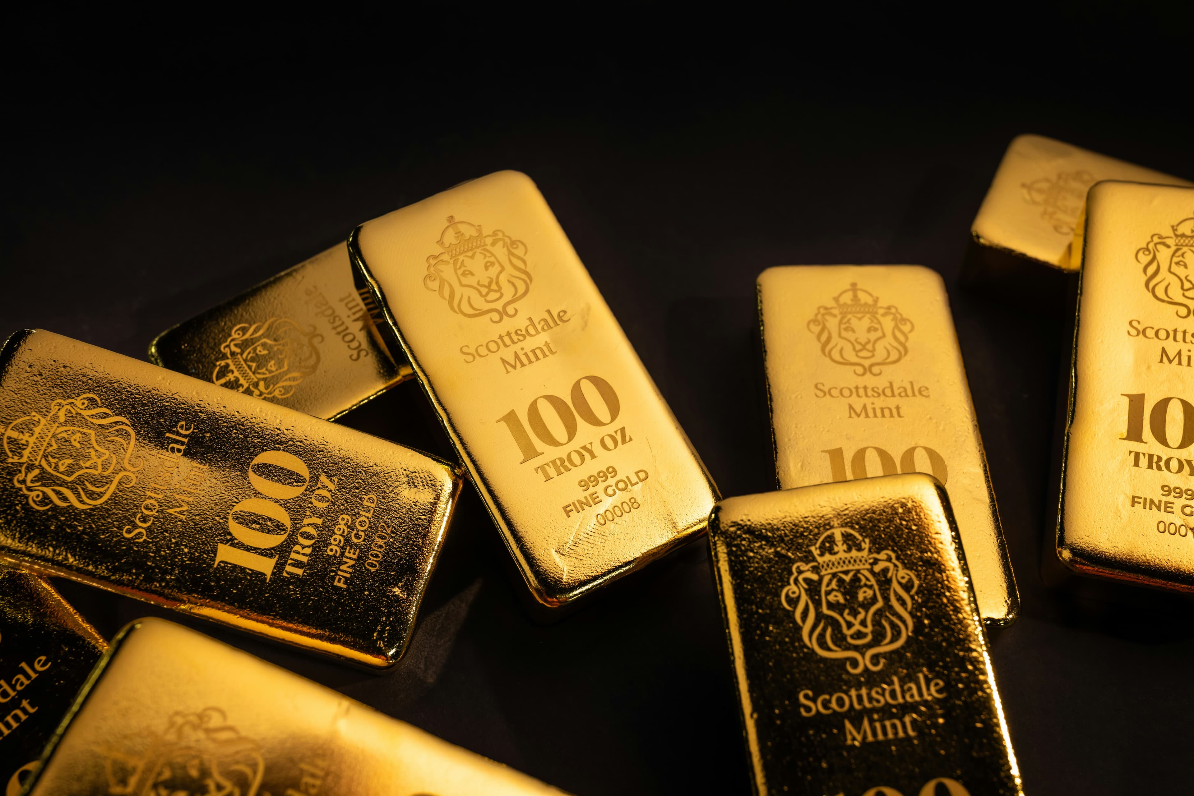 Kolekcija zlatnih poluga 100 troy oz