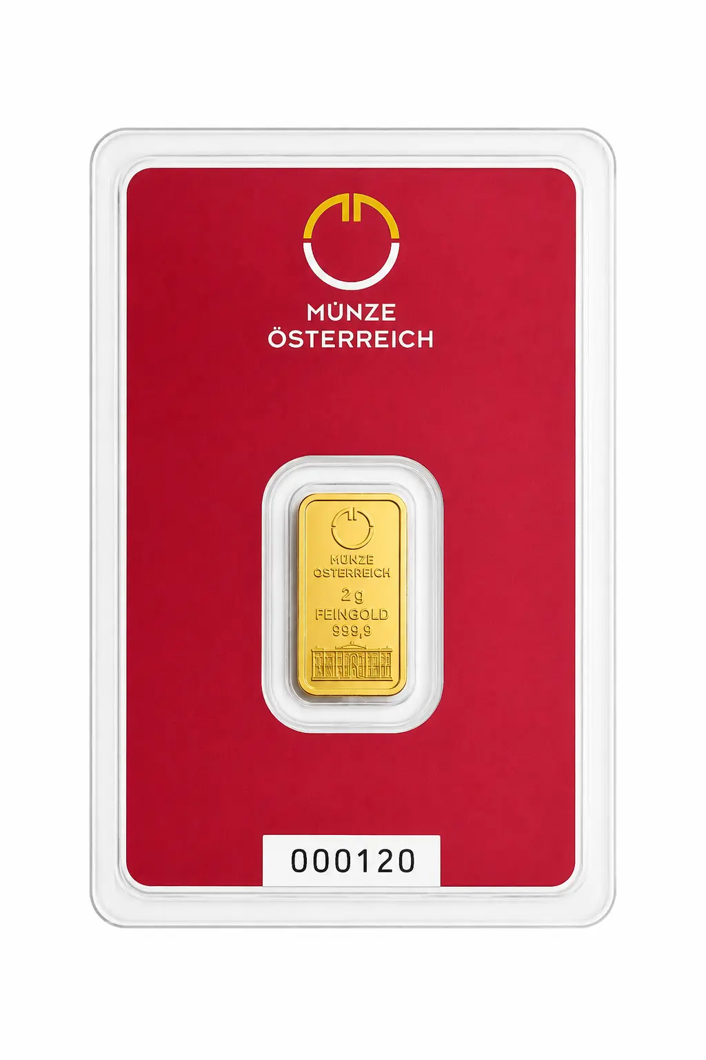 Münze Österreich zlatna pločica 2g